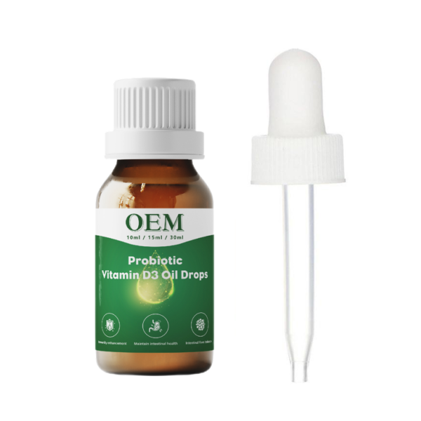 OEM Health Supplement Private Label Vitamin D Oil Liquid Drops with Probiotics for Infants & Babies With Lactobacillus Rhamnosus