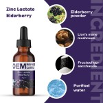 OEM Boost Immune Highly Concentrated Elderberry Zinc Lactate Liquid Drops for Kids Children OEM Formula