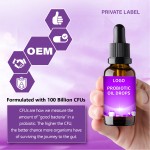 Wholesale OEM Liquid Probiotic Oil Drops for Improves Gut Health Supplement