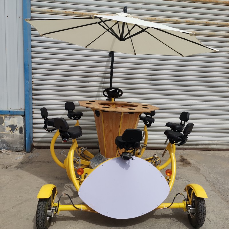 Pedal Tricycle Manufacturer - 8 Seat Pub Sightseeing