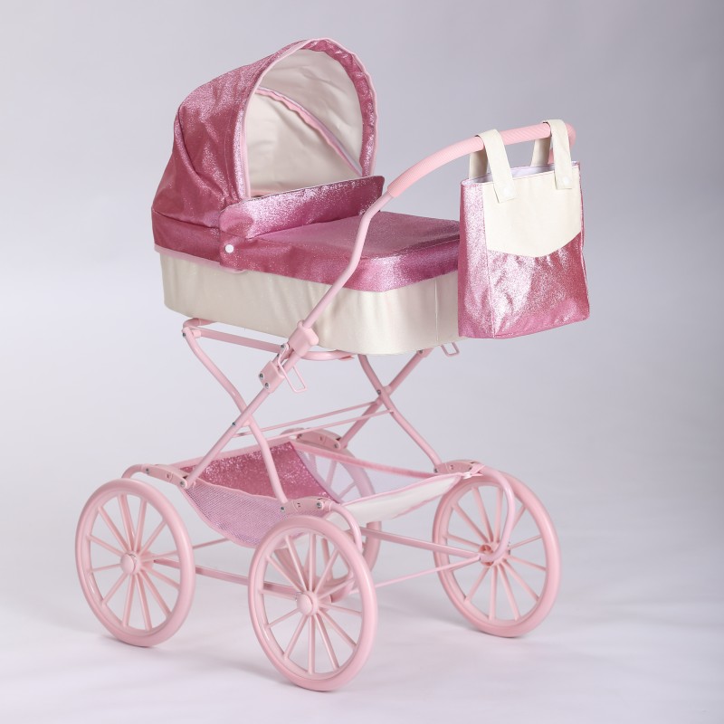 Doll Stroller Factory - Exquisite Deluxe Metal Frame Glitter Fabric