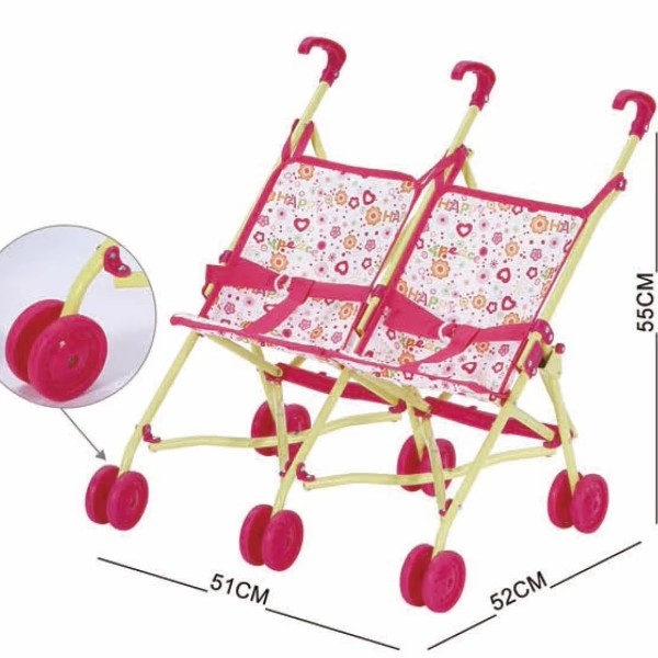 Twin Doll Stroller Manufacturer - 6-Wheel Double Sister Role Play