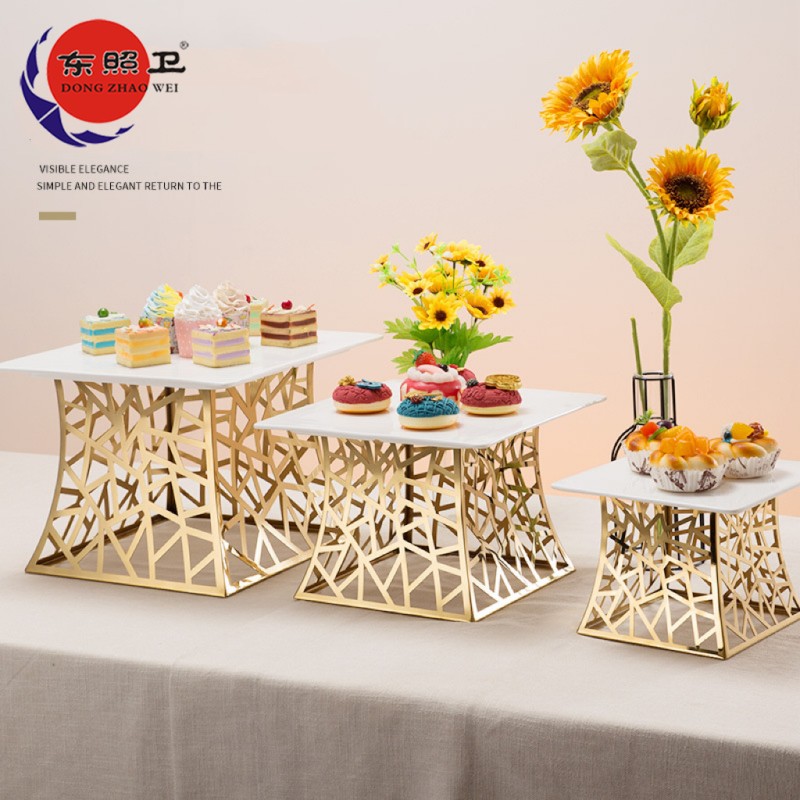 Dessert Stand Factory - Hot Sales Luxurious Decorative Golden Metal