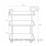 Food Cart Factory - 3-Tier Stainless Steel Square Commercial Hotel