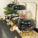 Chafing Dish Manufacturer - Luxury Black Gold 8L with Hanging Lid