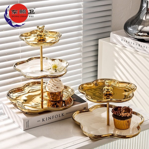 Dessert Plate Set Factory - Luxury Party Decorations 3 Tier Tray