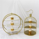 Dessert Display Factory - New Luxurious Golden Storage Rack Custom