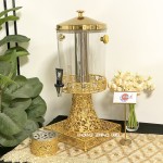 Juice Dispenser Factory - Luxury 8L Gold Round Glass Drink Dispenser