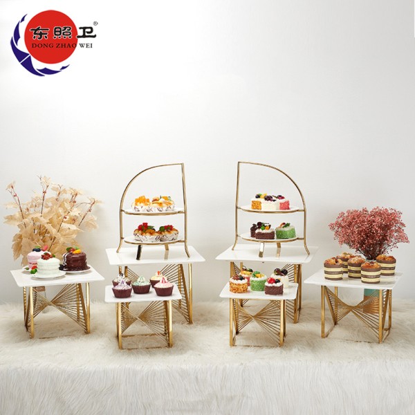 Dessert Rack Factory - Modern Decorative Golden Metal Cake Stand