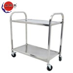 Utility Cart Manufacturer - High Quality Sliver Double-deck Commercial