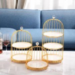 Dessert Stand Factory - Custom 3 Tier Golden Serving Birdcage