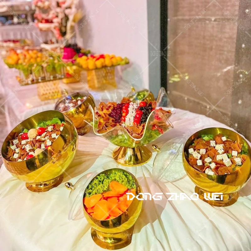 Salad Bowl Factory - Hotel Buffet Rose Golden Stainless Steel Stand