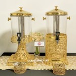 Juice Dispenser Factory - Luxury 8L Gold Round Glass Drink Dispenser