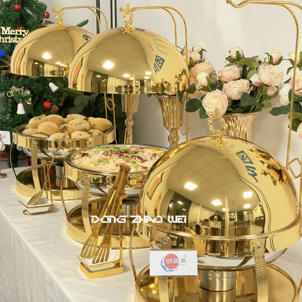 Food Warmer Factory - Wedding Party Buffet Golden Shaffing Hanging