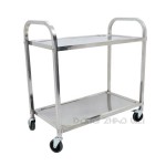 Utility Cart Manufacturer - High Quality Sliver Double-deck Commercial