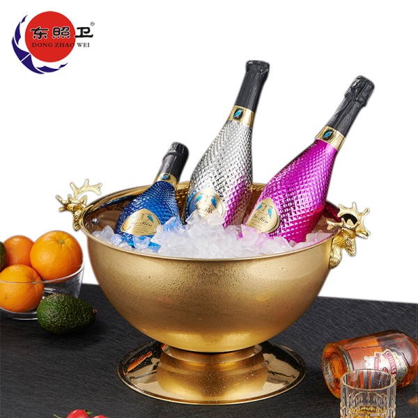 Ice Bucket Manufacturer - Customized Stainless Steel Golden Cooler
