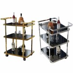 Food Cart Factory - 3-Tier Stainless Steel Square Commercial Hotel