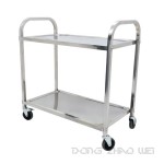 Utility Cart Manufacturer - High Quality Sliver Double-deck Commercial