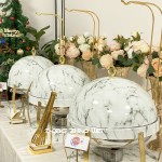 Food Warmer Factory - Wedding Party Buffet Golden Shaffing Hanging