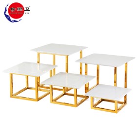 Cake Stand Manufacturer - Luxurious Golden Storage Rack Display