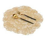 Placemats Factory - Gold Metallic Irregular Plastic Heat Resistant