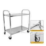 Utility Cart Manufacturer - High Quality Sliver Double-deck Commercial