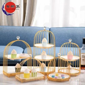 Bird Cage Stand Manufacturer - Golden Bird Cage Cake Serving Display