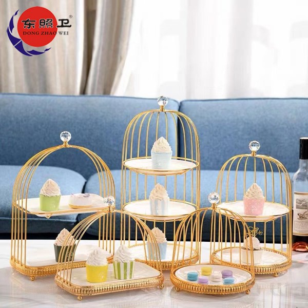 Bird Cage Stand Manufacturer - Golden Bird Cage Cake Serving Display