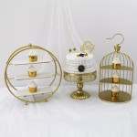 Dessert Display Factory - New Luxurious Golden Storage Rack Custom