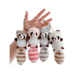 Little Raccoon Keychain Supplier - OEM Custom Washed Plush Doll