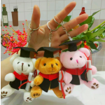 Graduation Bear Keychain Manufacturer - OEM Custom 12cm White Teddy
