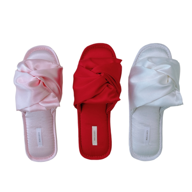 Women Slipper Factory - OEM Custom Low Heel Bow Comfortable