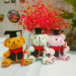 Graduation Bear Keychain Manufacturer - OEM Custom 12cm White Teddy
