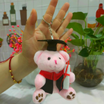 Graduation Bear Keychain Manufacturer - OEM Custom 12cm White Teddy
