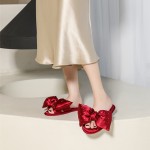 Bridal Slipper Manufacturer - OEM Custom Satin Bow Wedding Design