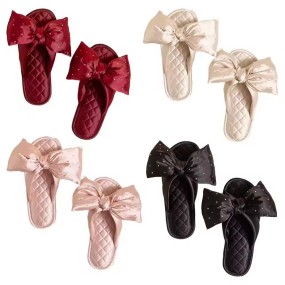 Bridal Slipper Manufacturer - OEM Custom Satin Bow Wedding Design