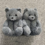 Teddy Bear Slippers Factory - OEM Custom Black Warm Indoor