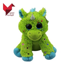 Green Unicorn Plush Supplier - OEM Custom Sequins Filled Toy