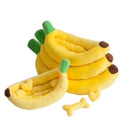 Pet Plush Bed Supplier - OEM Custom Banana Shaped Design