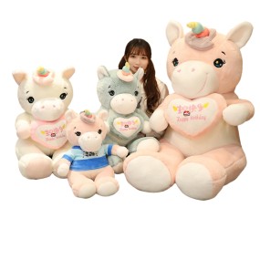 Unicorn Plush Toy Supplier - OEM Custom Heart Design Baby