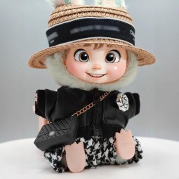 Doll Clothing Factory - Checkered Overalls Animal