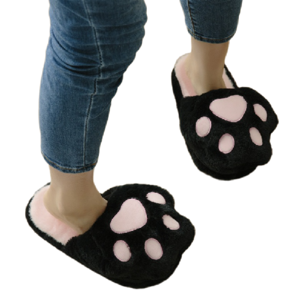 Slippers Factory - Cartoon Cat Claw Indoor Warm Slippers