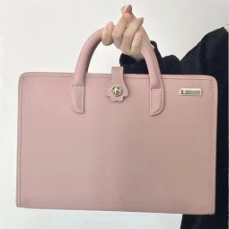 Laptop Bag Factory - 15.6 Inch Pink PU Crossbody Bag