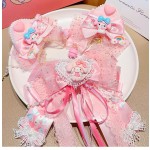 Hairpin Factory - Pink Bow Lolita Tiara Necklace