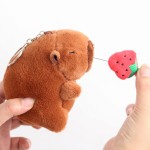 Plush Keychain Manufacturer - Strawberry Ice Cream Capybara