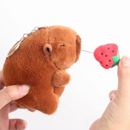 Plush Keychain Manufacturer - Strawberry Ice Cream Capybara