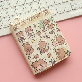 PU Wallet Manufacturer - Cartoon Capybara ID Card Holder