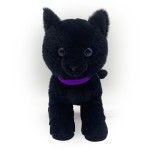 Black Cat Plush Supplier - OEM Custom Purple Collar Design