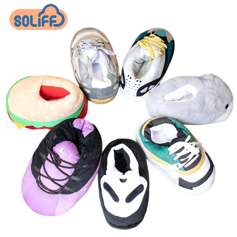 Sneaker Slippers Manufacturer - Plush Bedroom Sports Slippers