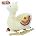 Kids Toy Manufacturer - White Alpaca Wooden Rocking Horse
